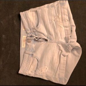 Distressed jean shorts